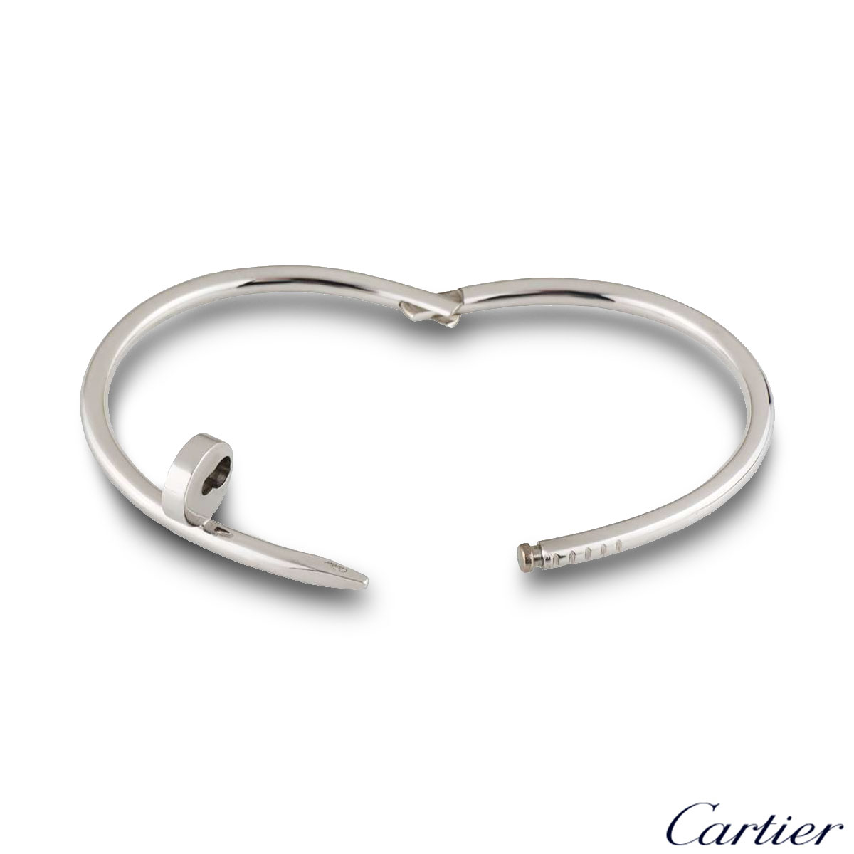 Cartier White Gold Plain Juste Un Clou Bracelet Size 19 B6048319 | Rich ...